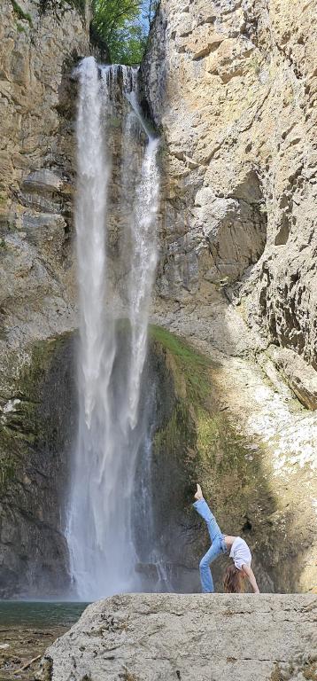 Bliha waterfall cascading down rocky cliffs